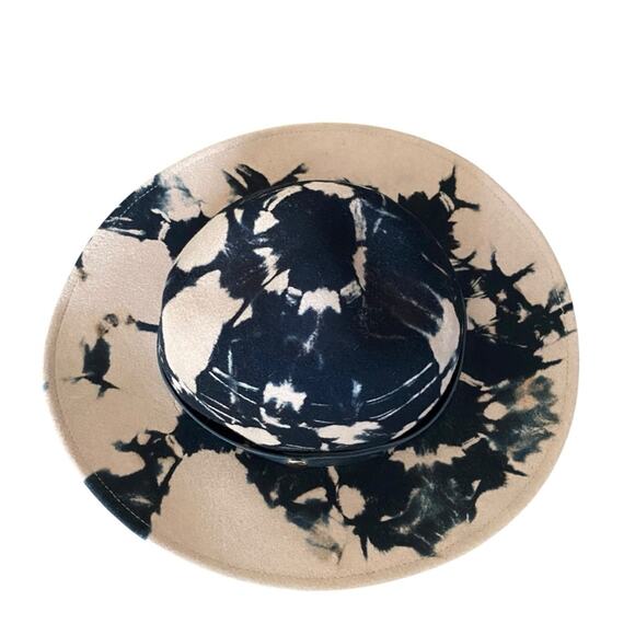 Hatch Fedora Wool Tie Dye Hat One Size Tan Black - Picture 2 of 7